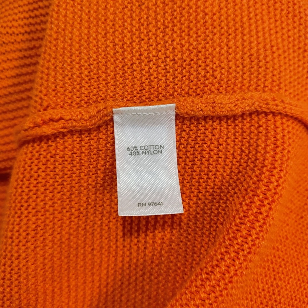 NWT J.Jill Sunset Orange Cotton Blend Knit Sweater Fall Pumpkin Cozy Halloween - Picture 9 of 11